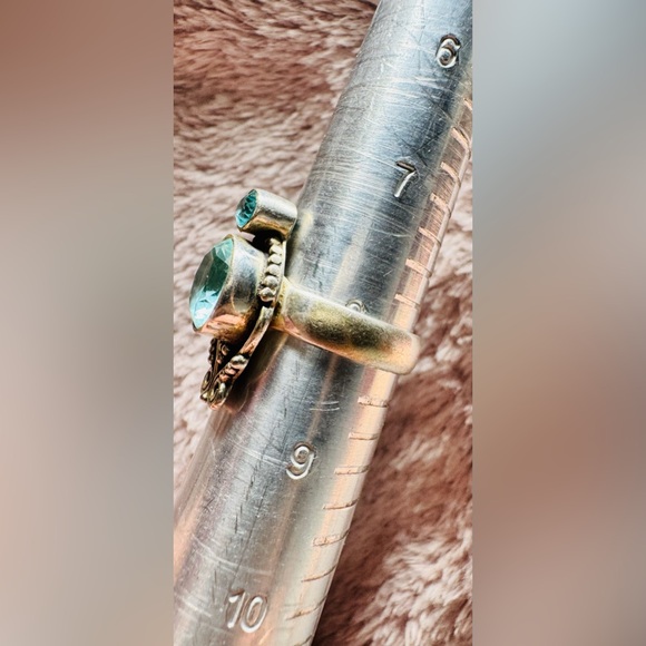 Beautiful .925 Silver ring with Blue aquamarine and topaz Gemstone Ring

Size 8 - Picture 6 of 6